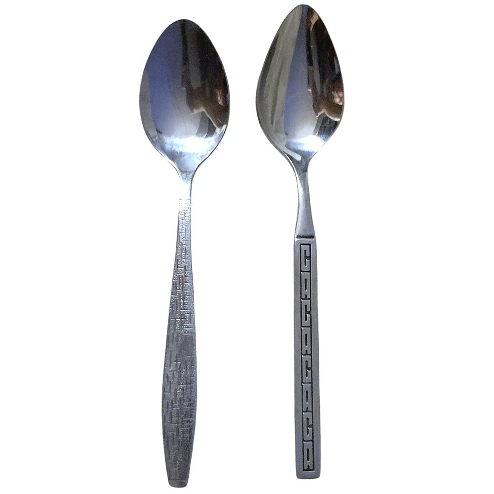 TWA / Continental Airlines 2 Odd Stainless Teaspoons 6" Airline Aviation